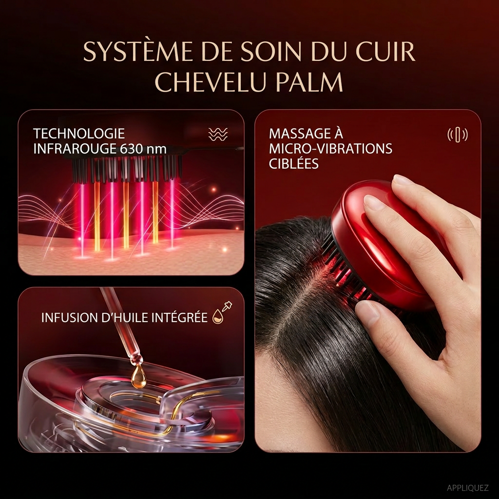 Brosse Massante LED Repousse Cheveux – Routine Spa 5 min